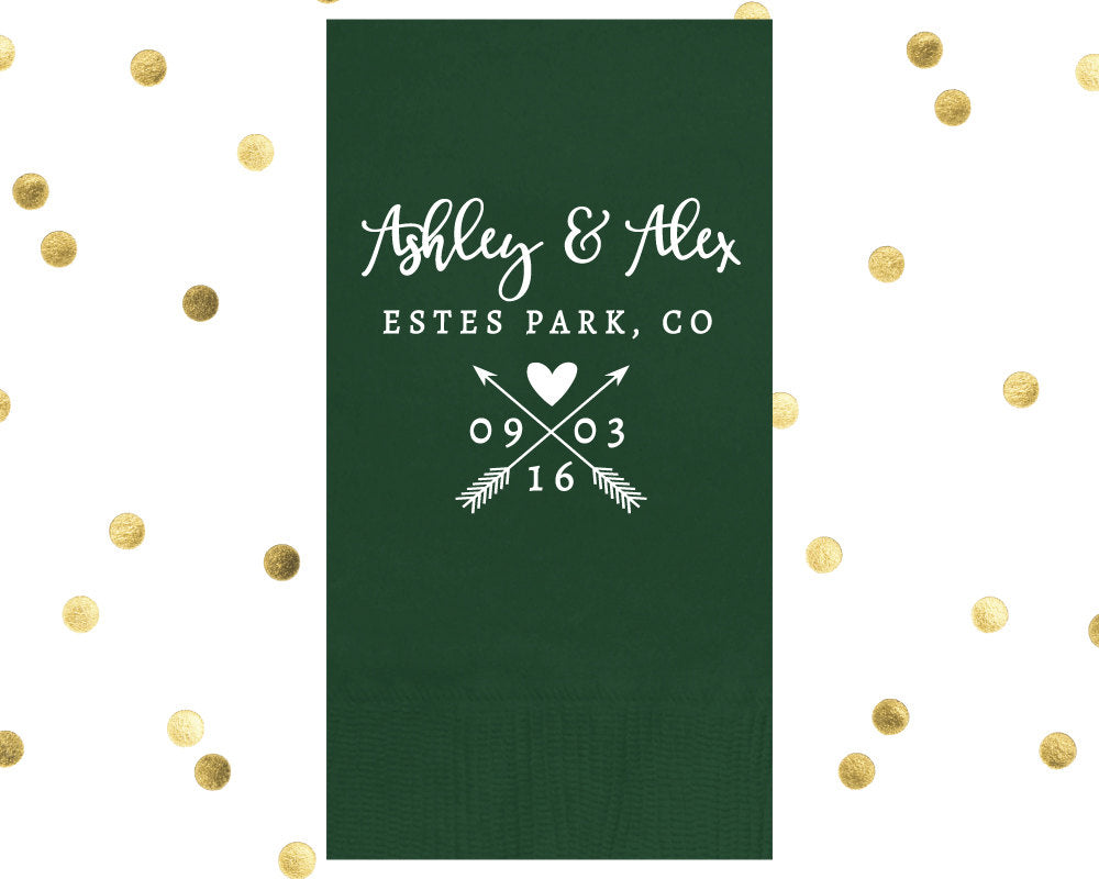 Mountain Wedding Guest Towel Design #1651