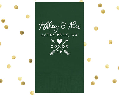 Mountain Wedding Guest Towel Design #1651