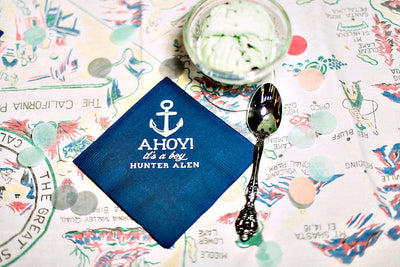 Ahoy It's a Boy Nautical Baby Shower Beverage Napkins #1371