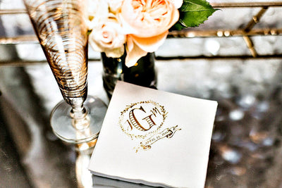 Wedding Wreath Monogram Beverage Napkins  #1024, #1102