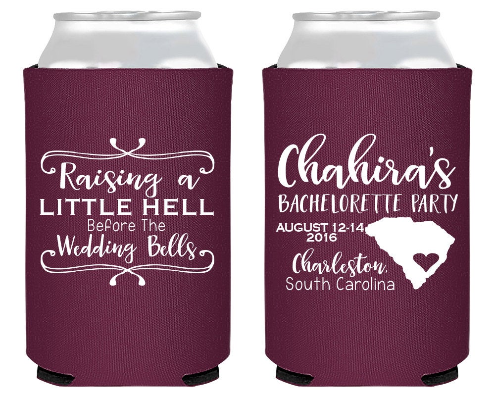 Raising A Little Hell Bachelorette Neoprene Can Coolers #1653