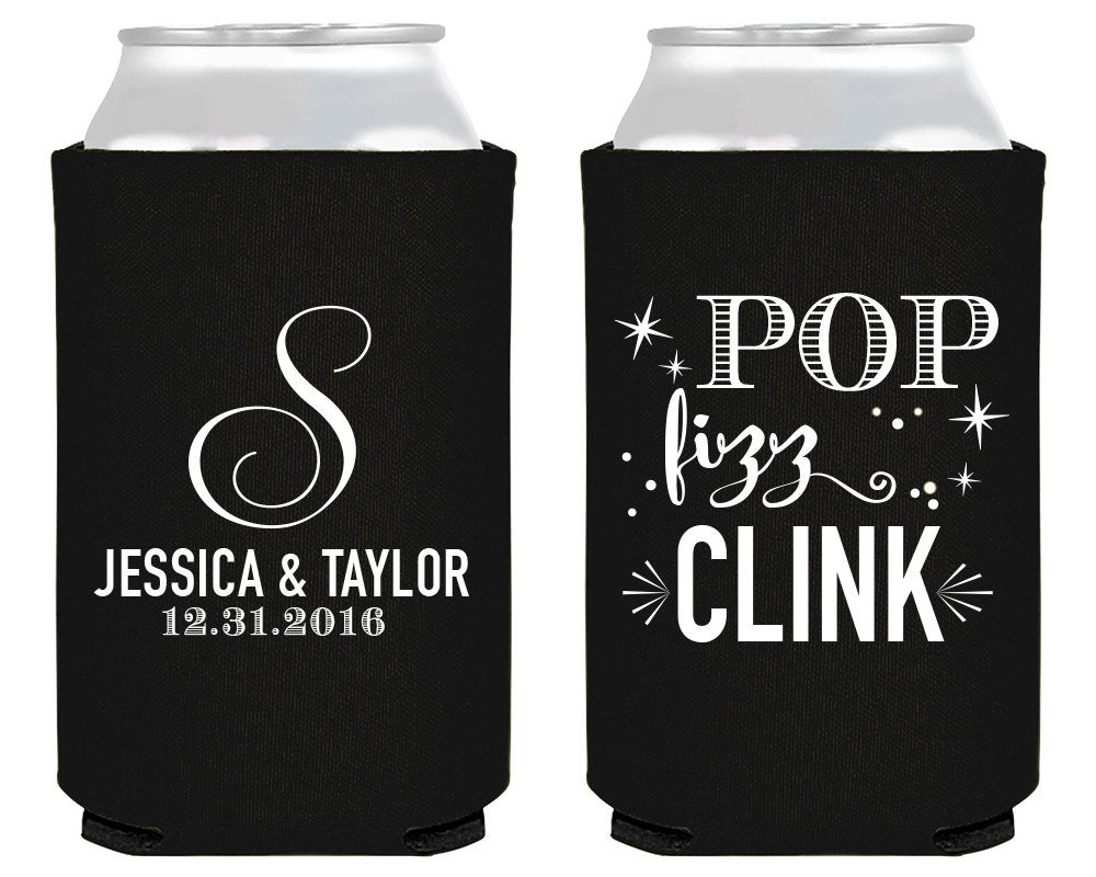 Pop Fizz Clink Engagement Party Can Coolers #1626