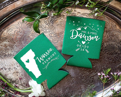 Whimsical Mountain-theme Adventure Wedding | State Can Cooler #1627