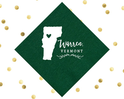 Mountain Wedding Cocktail Napkin Design #1627