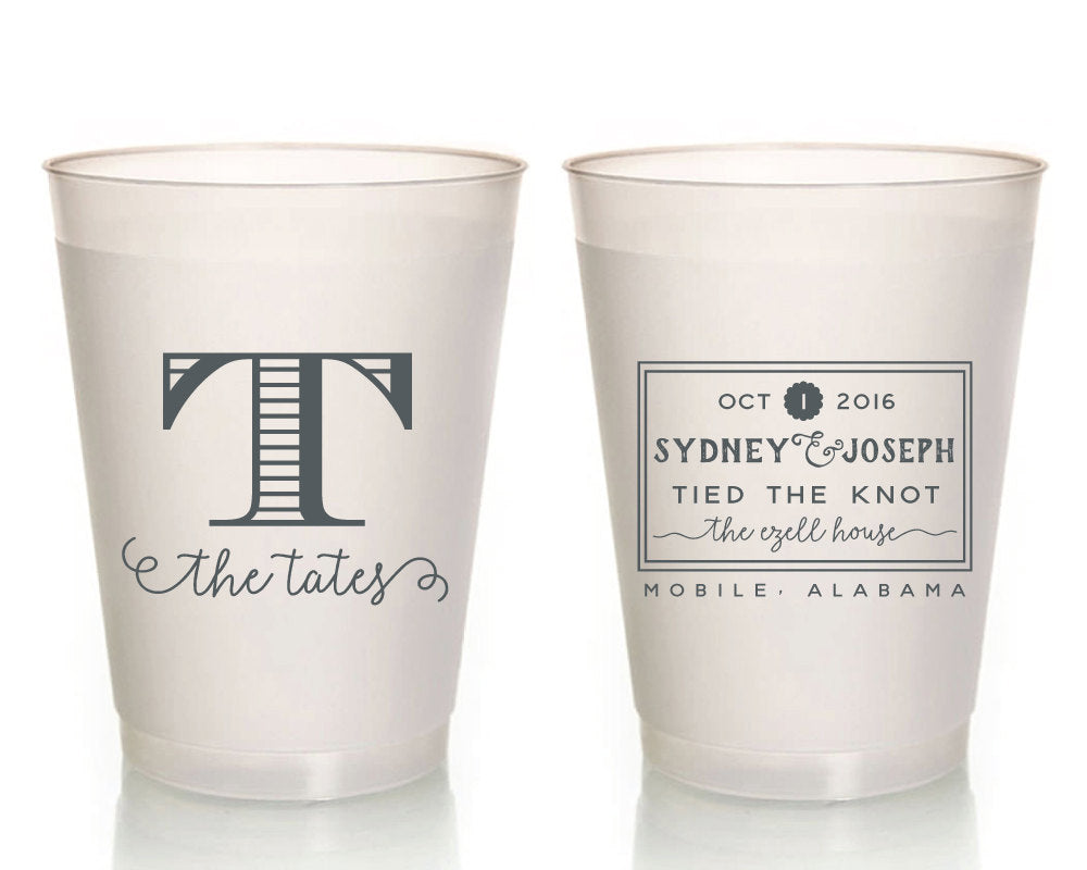 Tied The Knot Personalized Frosted Cup Desgin #1478
