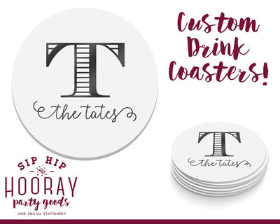 Monogrammed Last Name Drink Coasters #1478