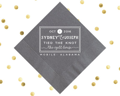 Monogrammed Bar Cocktail Napkins Design #1478