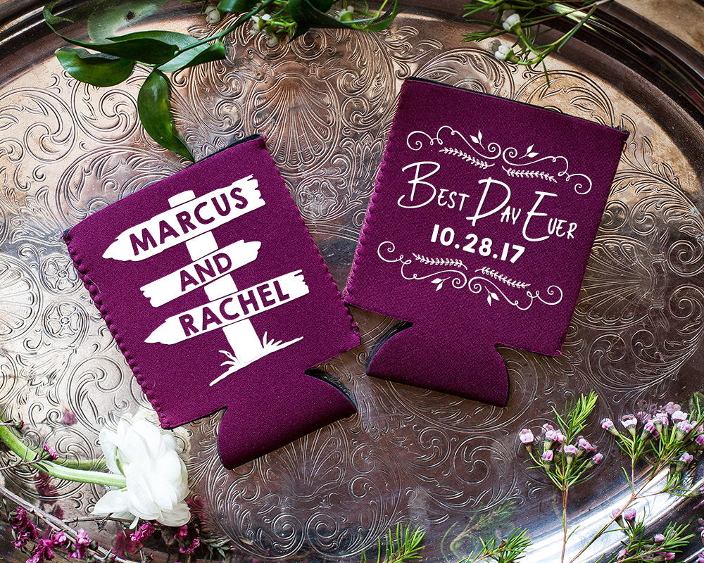 Best Day Ever Neoprene Wedding Can Coolers, #1655
