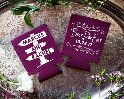 Best Day Ever Neoprene Wedding Can Coolers, #1655