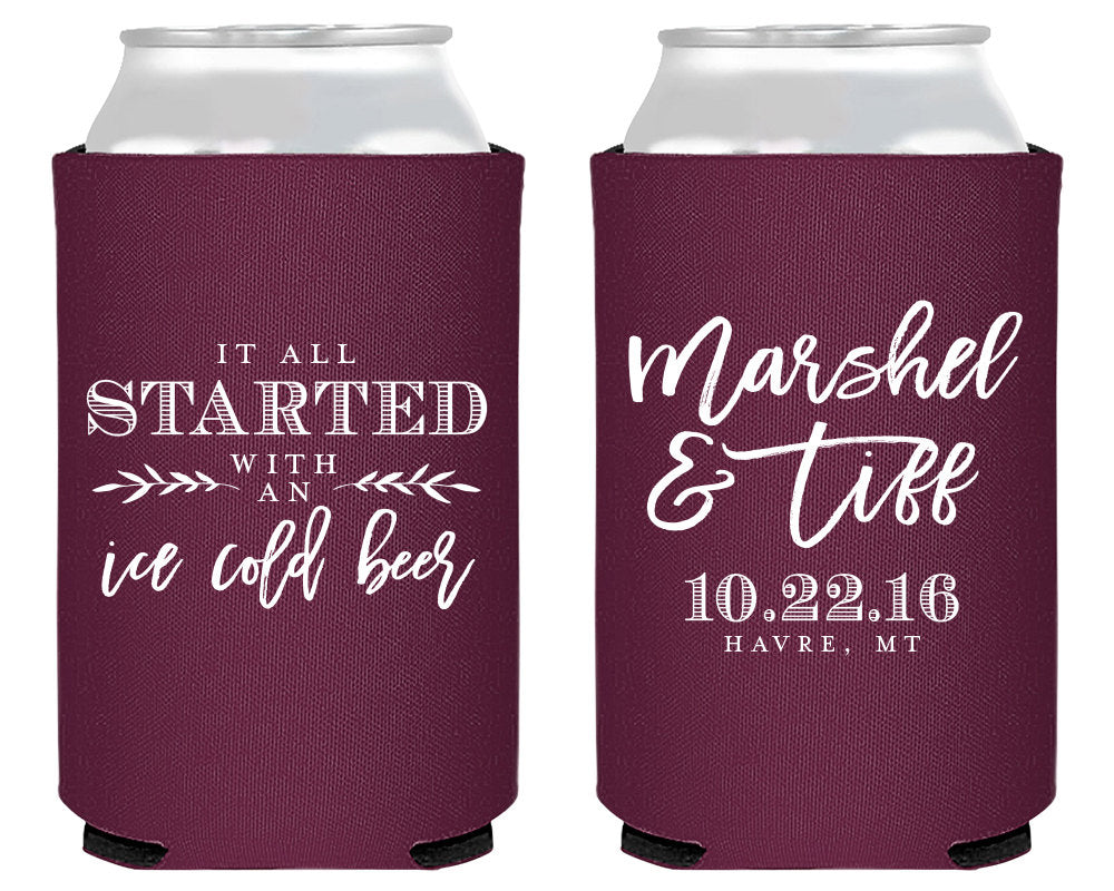 It All Started With an Ice Cold Beer Neoprene Can Coolers #1657