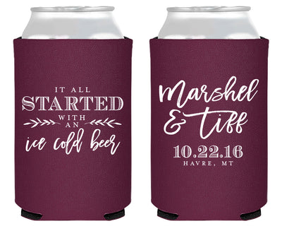 It All Started With an Ice Cold Beer Neoprene Can Coolers #1657