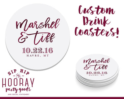 It All Started with an Ice Cold Beer Wedding Coaster Design #1657