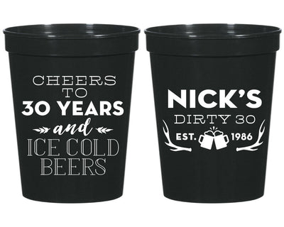 Cheers to 30 Years Birthday Stadium Cups #1568