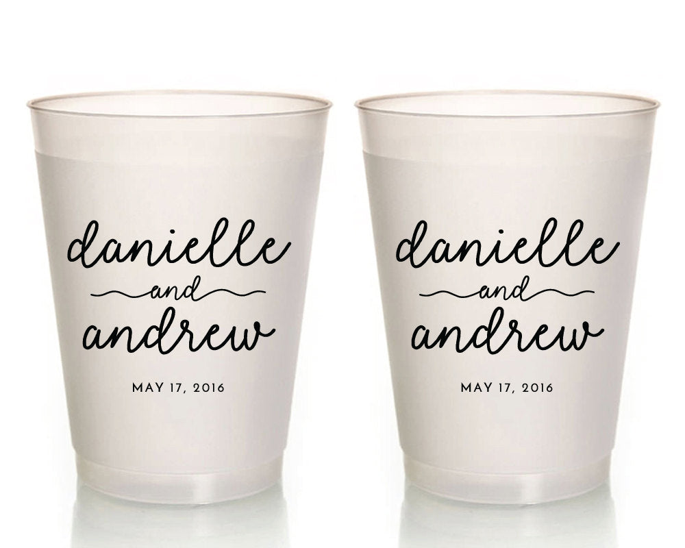 Monogrammed Wedding Frosted Cup Design #1571