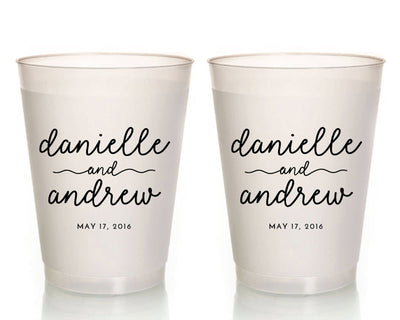 Monogrammed Wedding Frosted Cup Design #1571