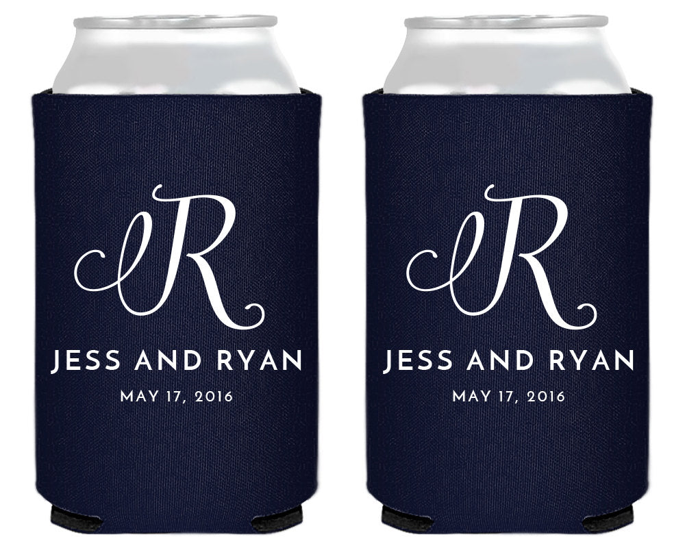 Personalized Monogram Wedding Can Coolers #1571