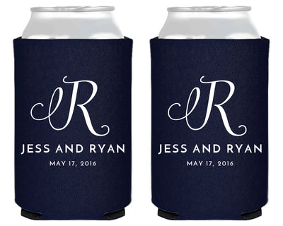 Personalized Monogram Wedding Can Coolers #1571