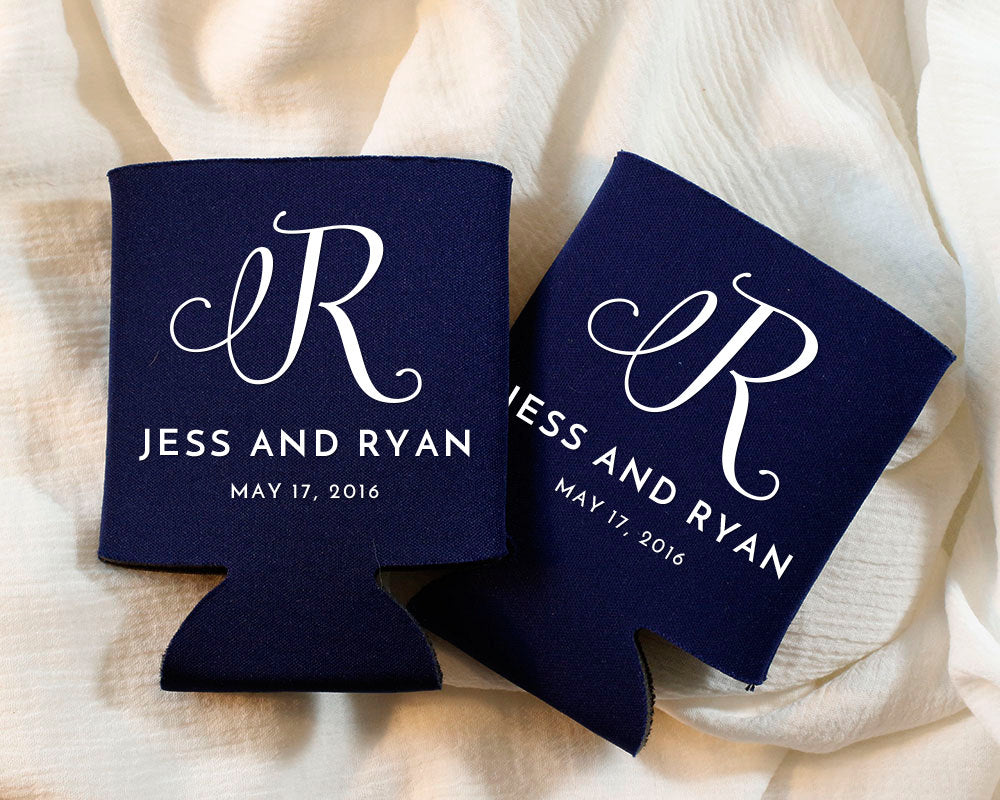 Personalized Monogram Wedding Can Coolers #1571