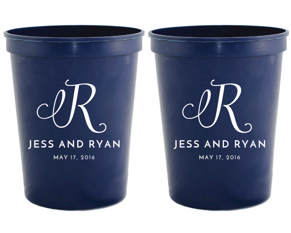 Monogrammed Party Stadium Cups #1571