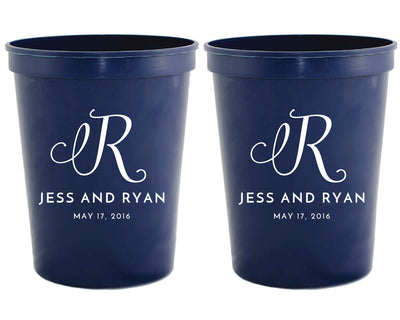 Monogrammed Party Stadium Cups #1571