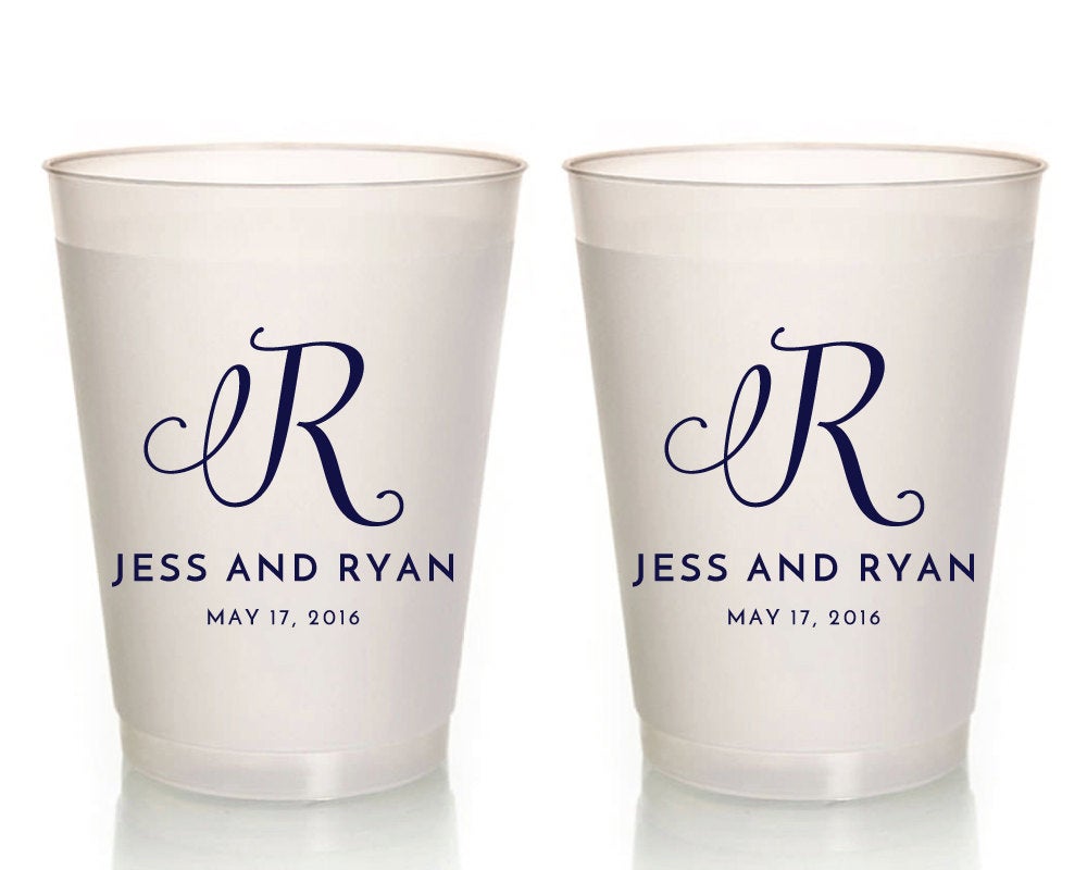 Monogrammed Wedding Frosted Cups #1571