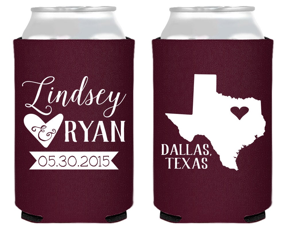 State Wedding Can Coolers #1595