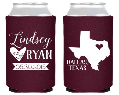State Wedding Can Coolers #1595