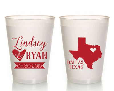 State Location Wedding Frosted Cups #1595