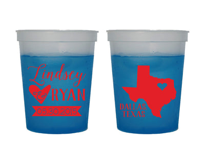 State Location Wedding Design Color Changing Cups #1595