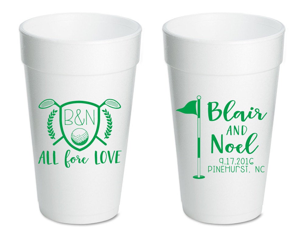 All Fore Love Golf Foam Cups #1614