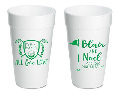 All Fore Love Golf Foam Cups #1614