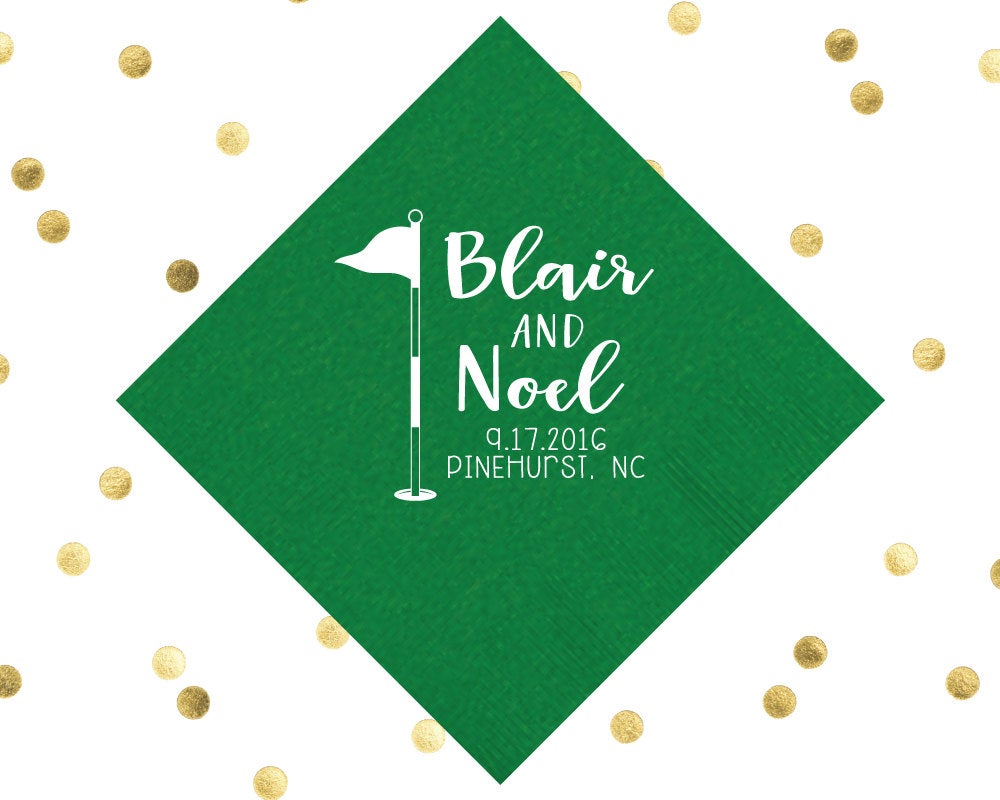 All Fore Love Golf Crest Beverage Napkins  #1614