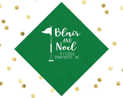 All Fore Love Golf Crest Beverage Napkins  #1614