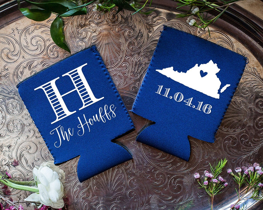 State Wedding Neoprene Can Coolers #1662