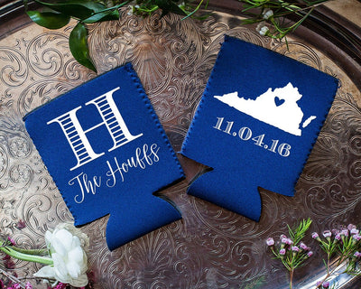 State Wedding Neoprene Can Coolers #1662