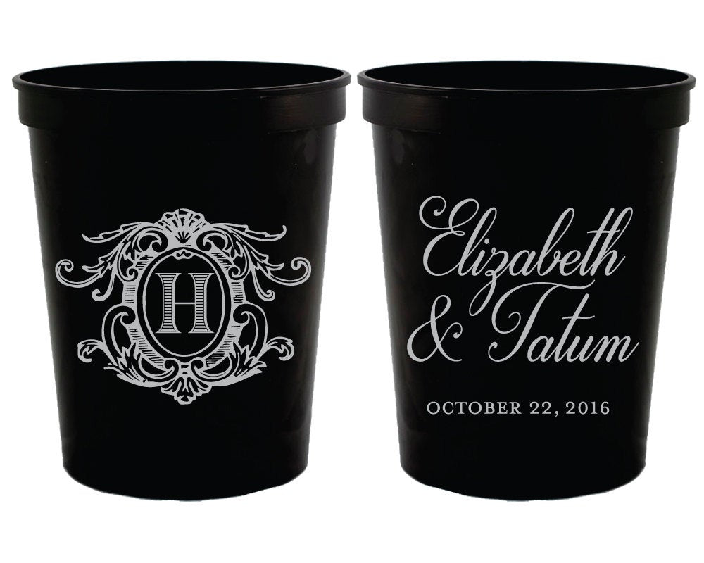 Elegant Monogrammed Stadium Cups #1663
