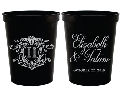 Elegant Monogrammed Stadium Cups #1663