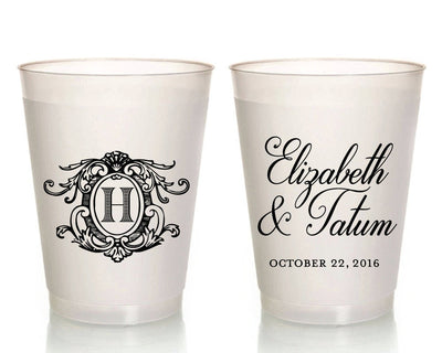 Custom Monogrammed Wedding Frosted Cups #1663