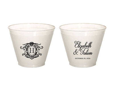 Custom Elegant Monogram 9oz Wine Cups #1663