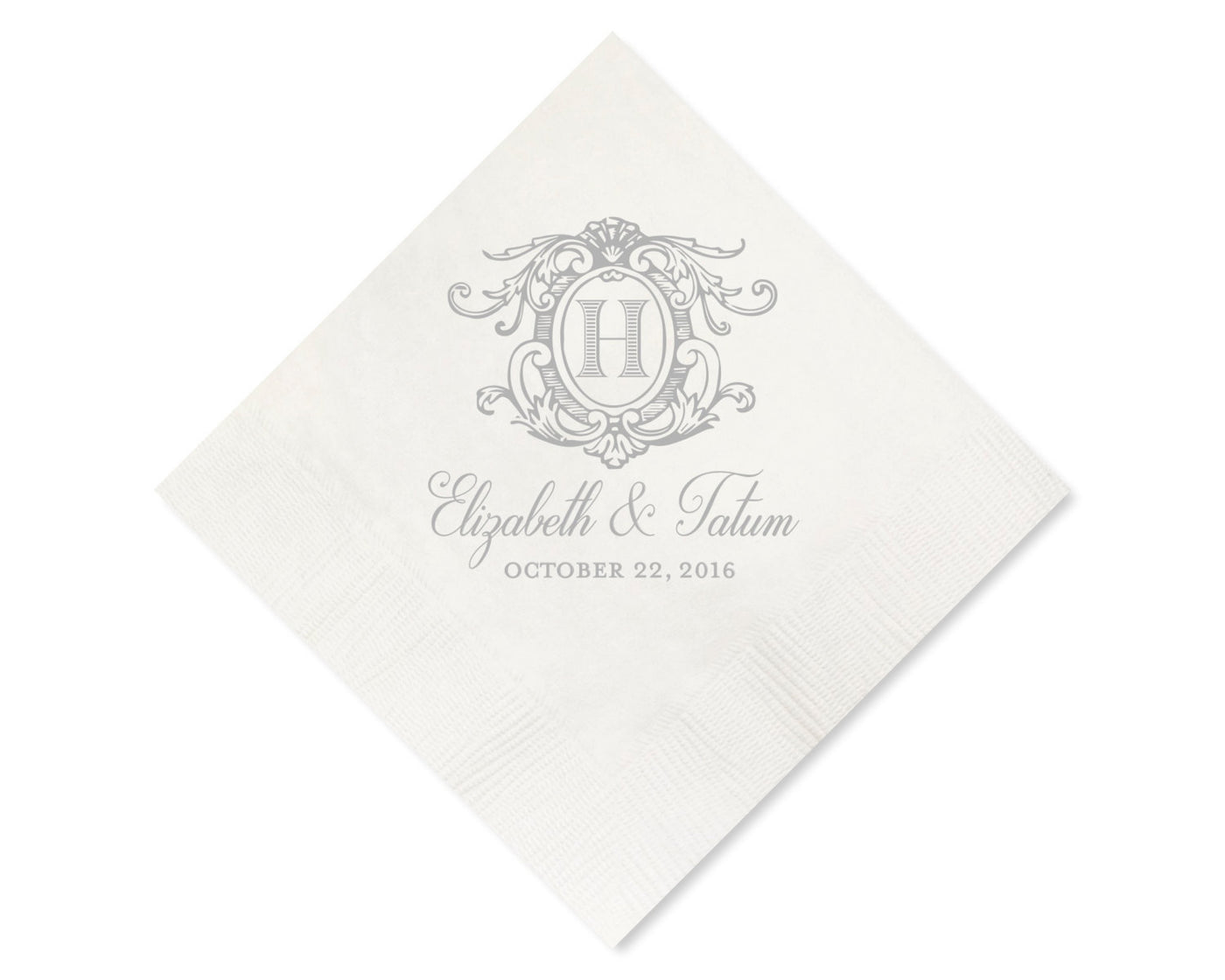 Elegant Gold Foil Monogram Beverage Napkins #1663