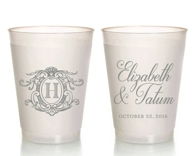 Custom Monogrammed Wedding Frosted Cups #1663