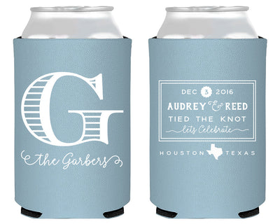 Tied the Knot Wedding Can Coolers #1667