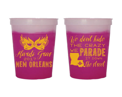 Mardi Gras Color Changing Cups #175