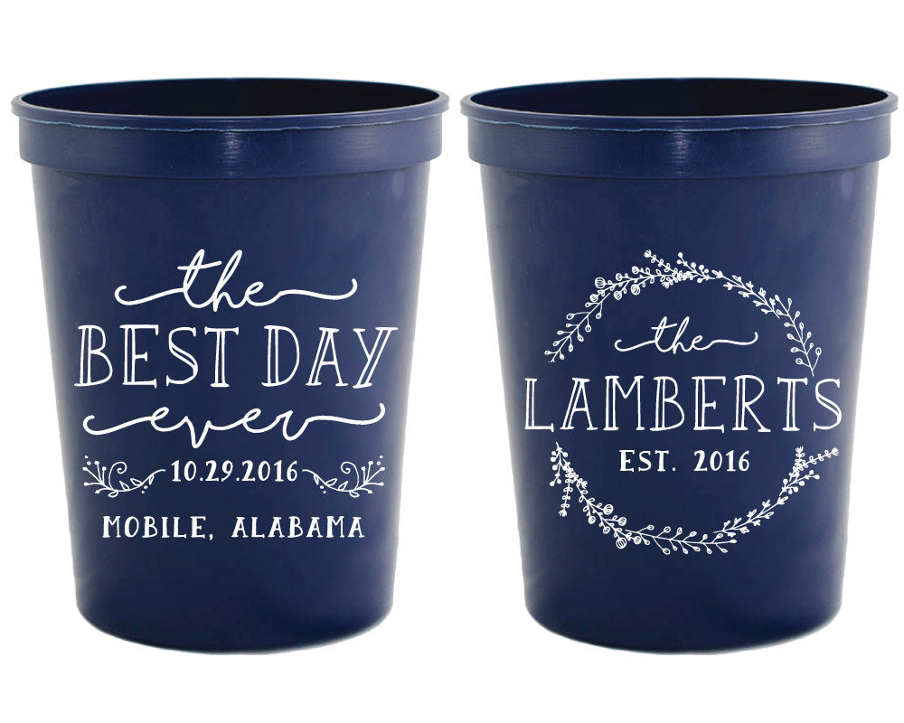 The Best Day Ever | Rustic Wreath Stadium Cup #1631