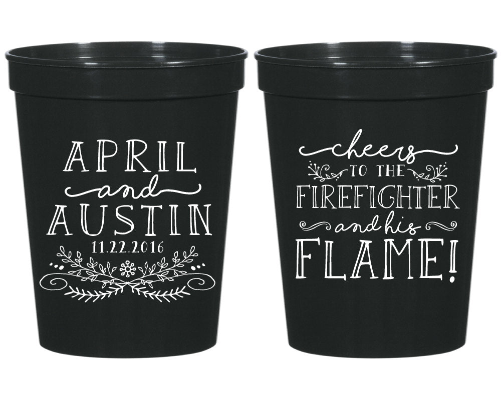 FIrefighter Wedding Stadium Cups Design #1574