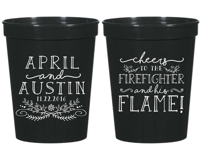 FIrefighter Wedding Stadium Cups Design #1574