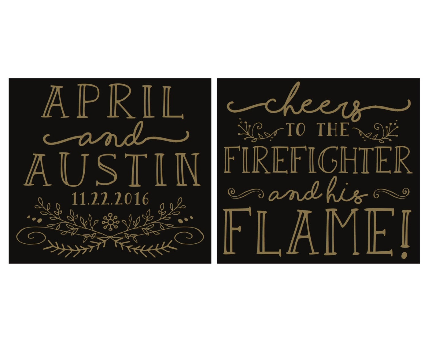 FIrefighter Wedding Stadium Cups Design #1574