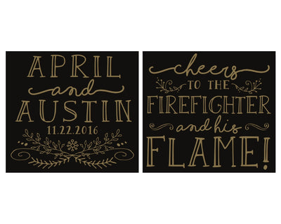 FIrefighter Wedding Stadium Cups Design #1574