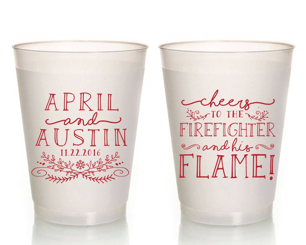 Firefighter Wedding Frosted Cup Design #1574