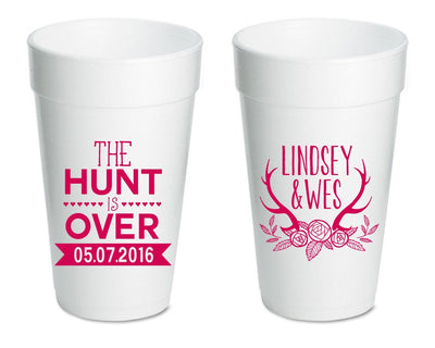 The Hunt is Over | Hearts and Cute Antlers Foam Cup #1582